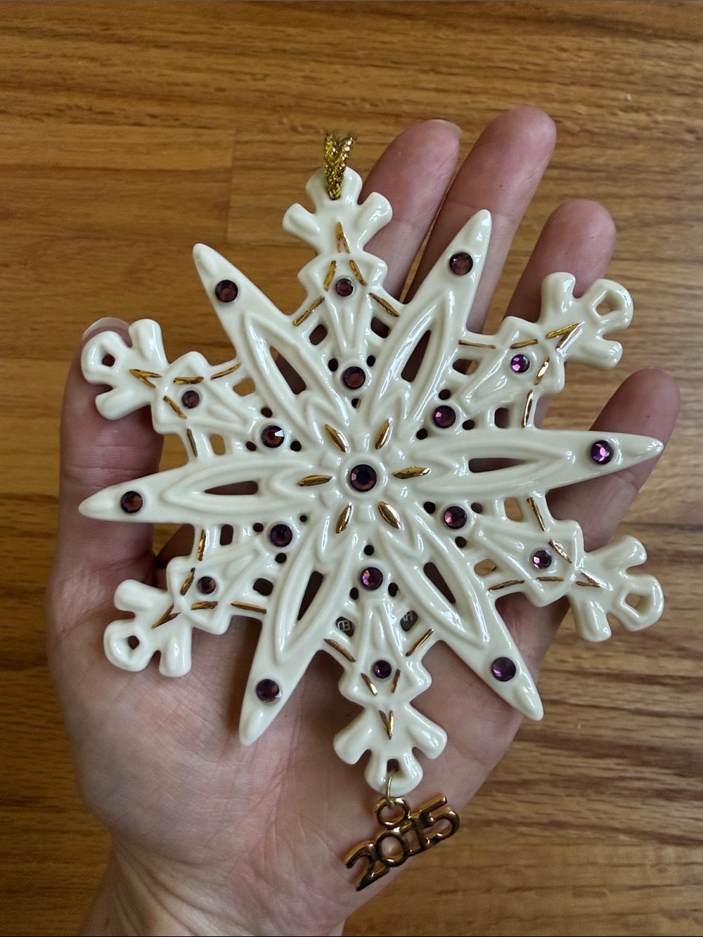 Lenox Annual 2015 Gemmed Snowflake Ornament new in box